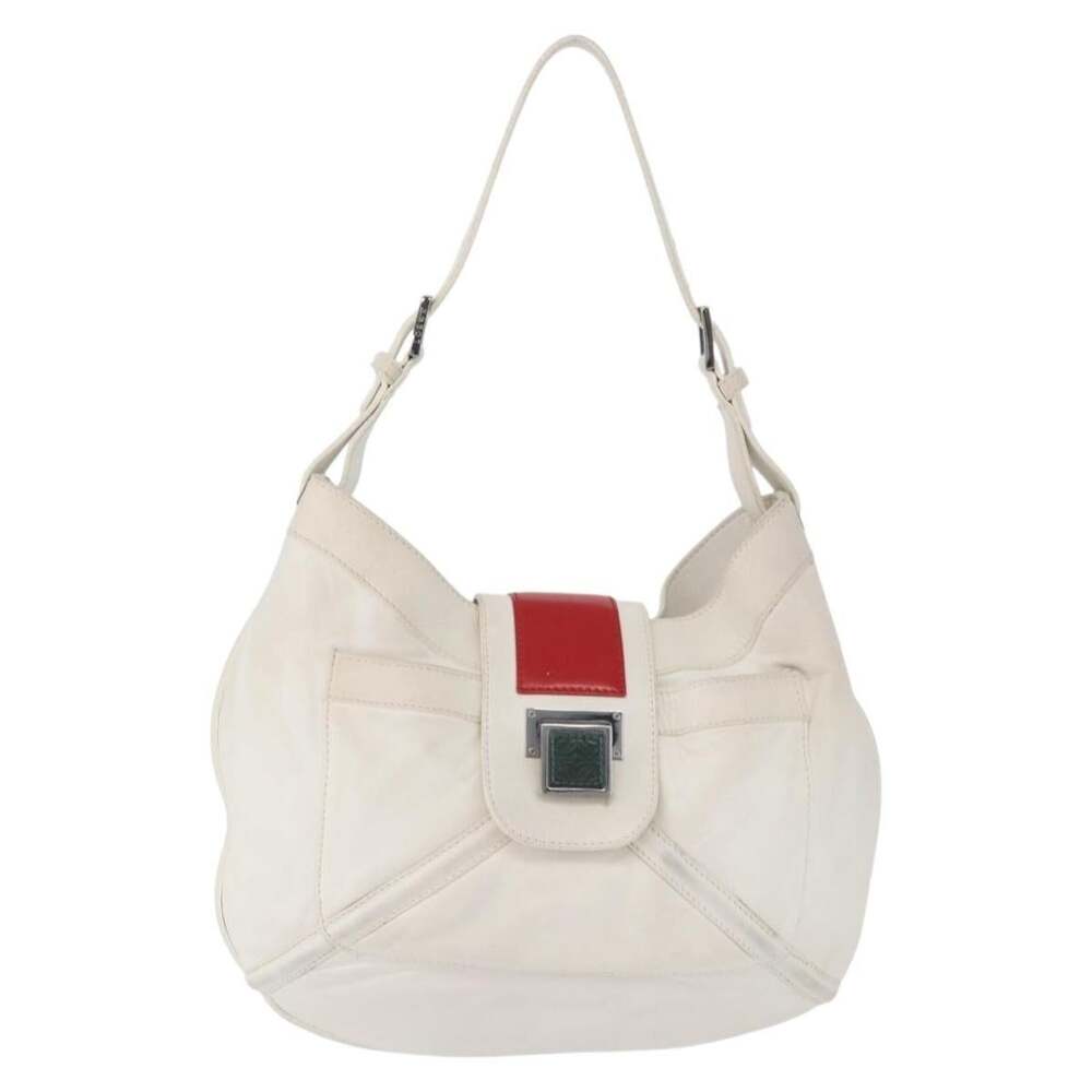 Loewe Leather Shoulder Bag White